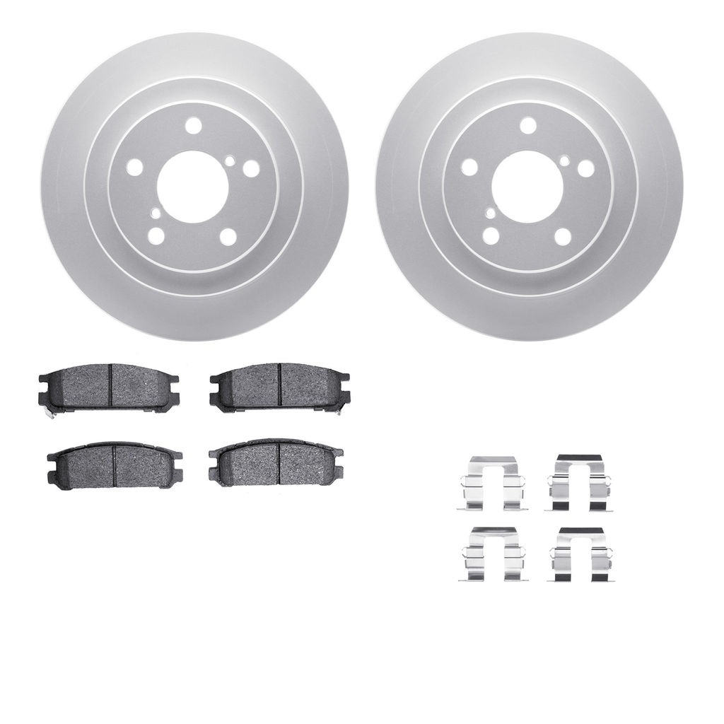 Dynamic Friction 4512-13044 - Brake Kit - Geostop Rotors and 5000 Advanced Brake Pads (Ceramic) with Hardware