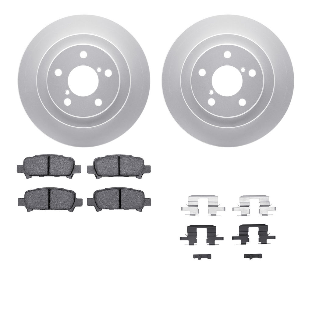 Dynamic Friction 4512-13045 - Brake Kit - Geostop Rotors and 5000 Advanced Brake Pads (Ceramic) with Hardware