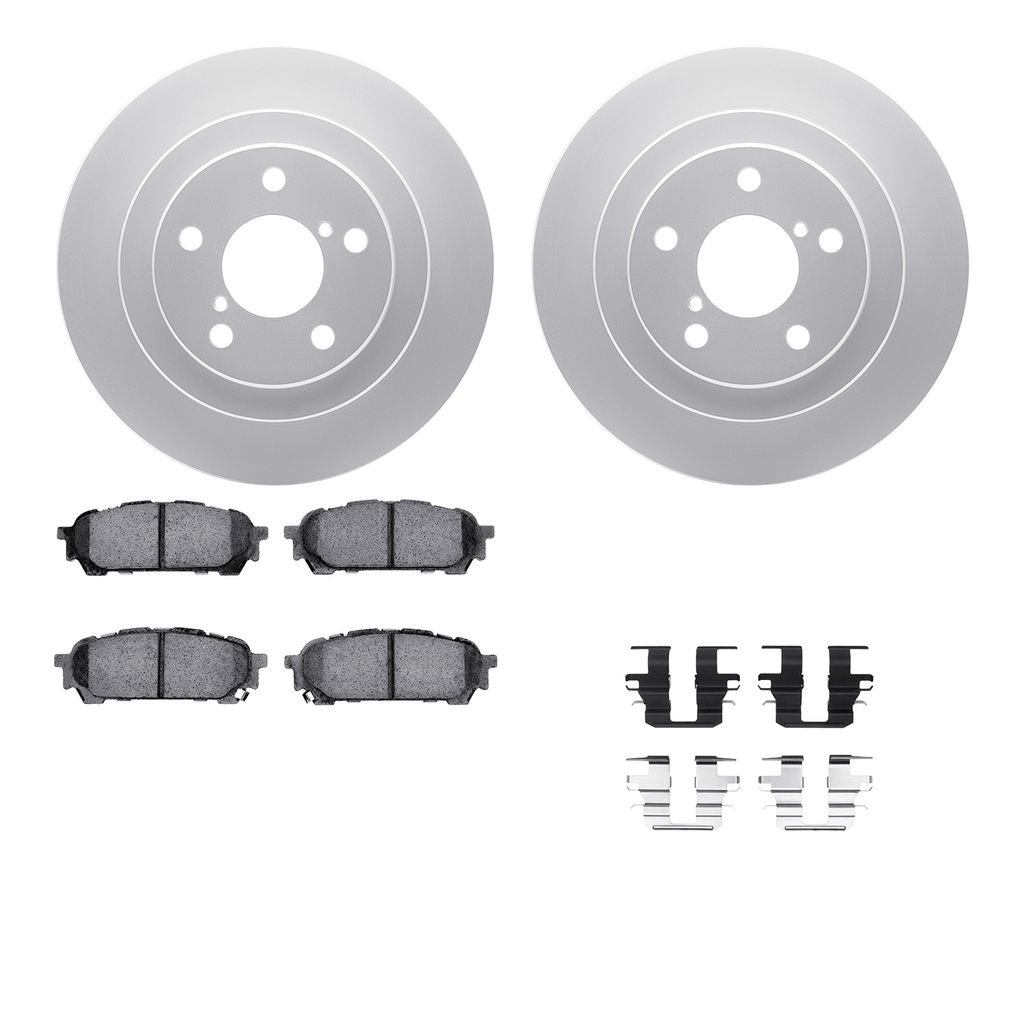 Dynamic Friction 4512-13046 - Brake Kit - Geostop Rotors and 5000 Advanced Brake Pads (Ceramic) with Hardware