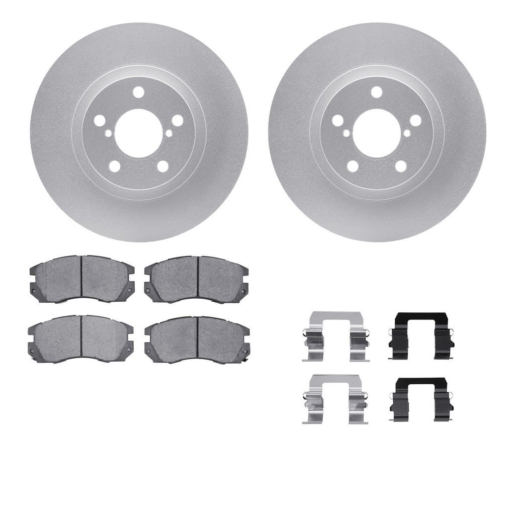 Dynamic Friction 4512-13047 - Brake Kit - Geostop Rotors and 5000 Advanced Brake Pads (Ceramic) with Hardware