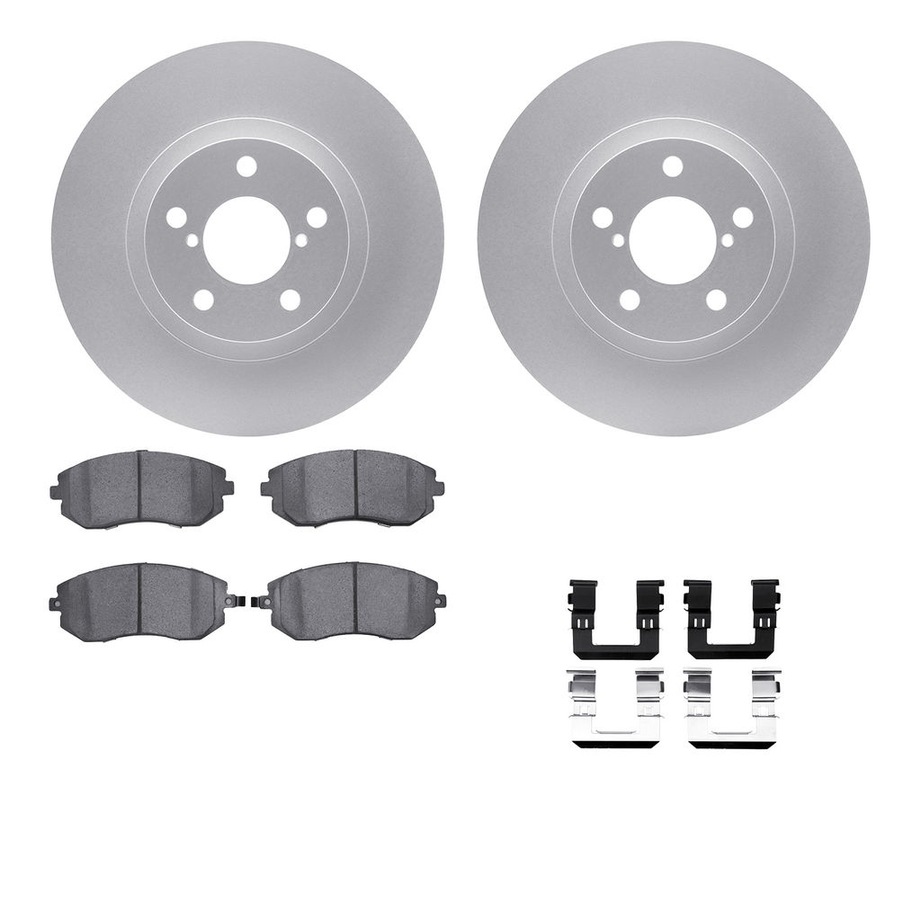 Dynamic Friction 4512-13049 - Brake Kit - Geostop Rotors and 5000 Advanced Brake Pads (Ceramic) with Hardware