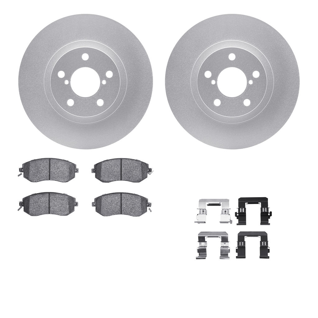 Dynamic Friction 4512-13050 - Brake Kit - Geostop Rotors and 5000 Advanced Brake Pads (Ceramic) with Hardware