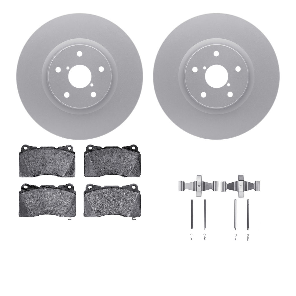 Dynamic Friction 4512-13055 - Brake Kit - Geostop Rotors and 5000 Advanced Brake Pads (Low-Metallic) with Hardware