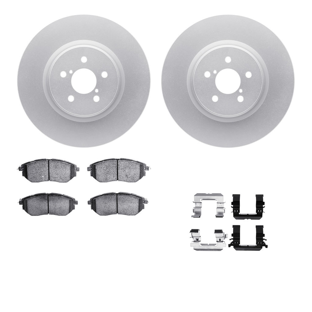 Dynamic Friction 4512-13060 - Brake Kit - Geostop Rotors and 5000 Advanced Brake Pads (Ceramic) with Hardware