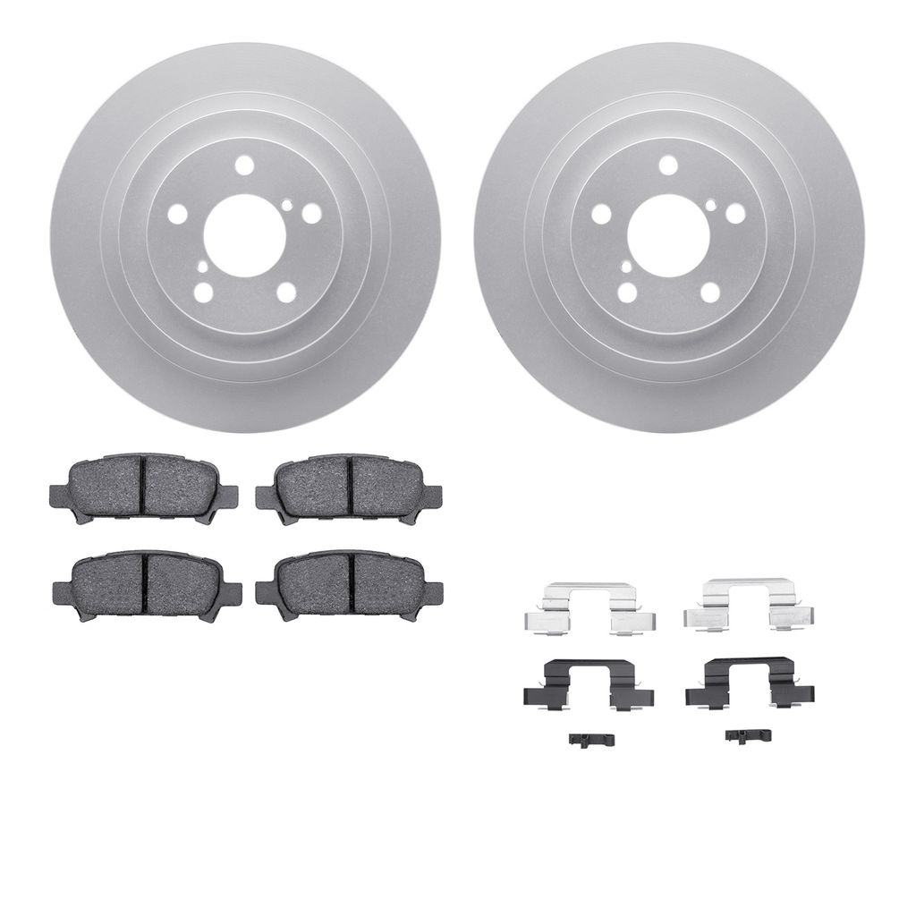 Dynamic Friction 4512-13062 - Brake Kit - Geostop Rotors and 5000 Advanced Brake Pads (Ceramic) with Hardware