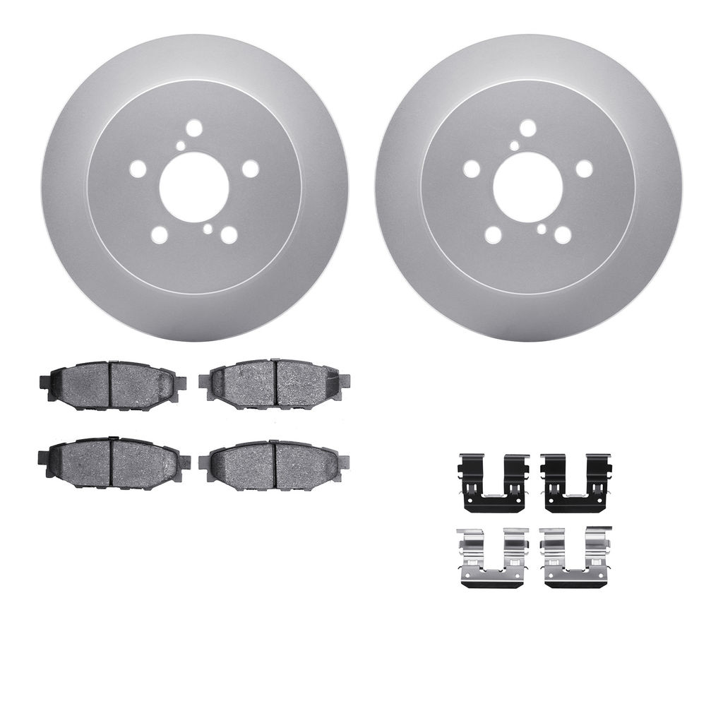 Dynamic Friction 4512-13063 - Brake Kit - Geostop Rotors and 5000 Advanced Brake Pads (Ceramic) with Hardware