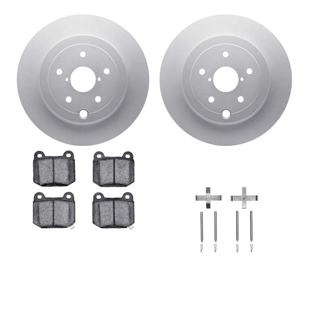 Dynamic Friction 4512-13065 - Brake Kit - Geostop Rotors and 5000 Advanced Brake Pads (Low-Metallic) with Hardware