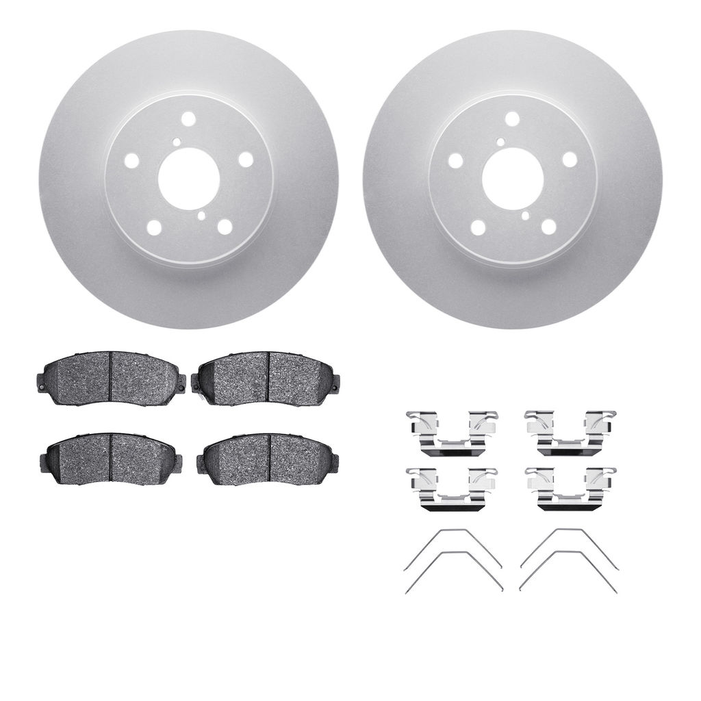 Dynamic Friction 4512-13071 - Brake Kit - Geostop Rotors and 5000 Advanced Brake Pads (Ceramic) with Hardware