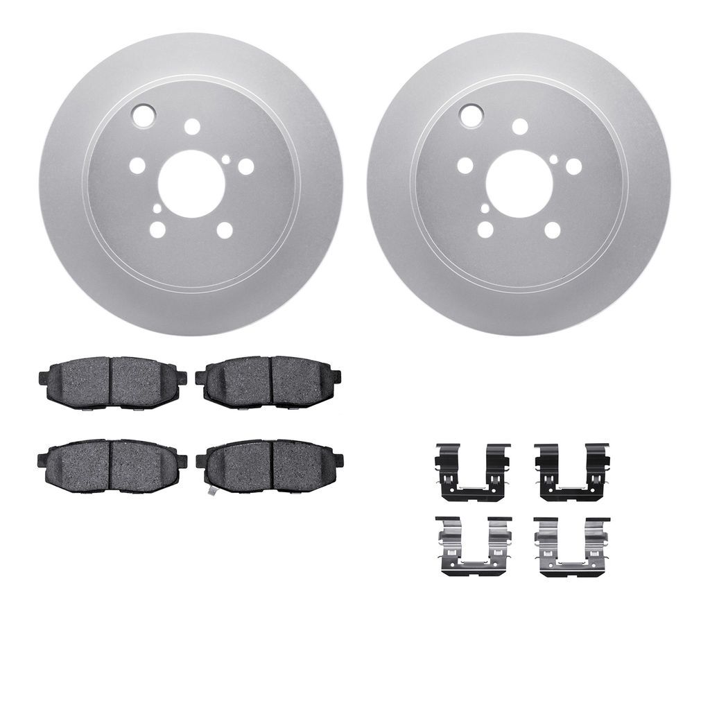 Dynamic Friction 4512-13072 - Brake Kit - Geostop Rotors and 5000 Advanced Brake Pads (Ceramic) with Hardware