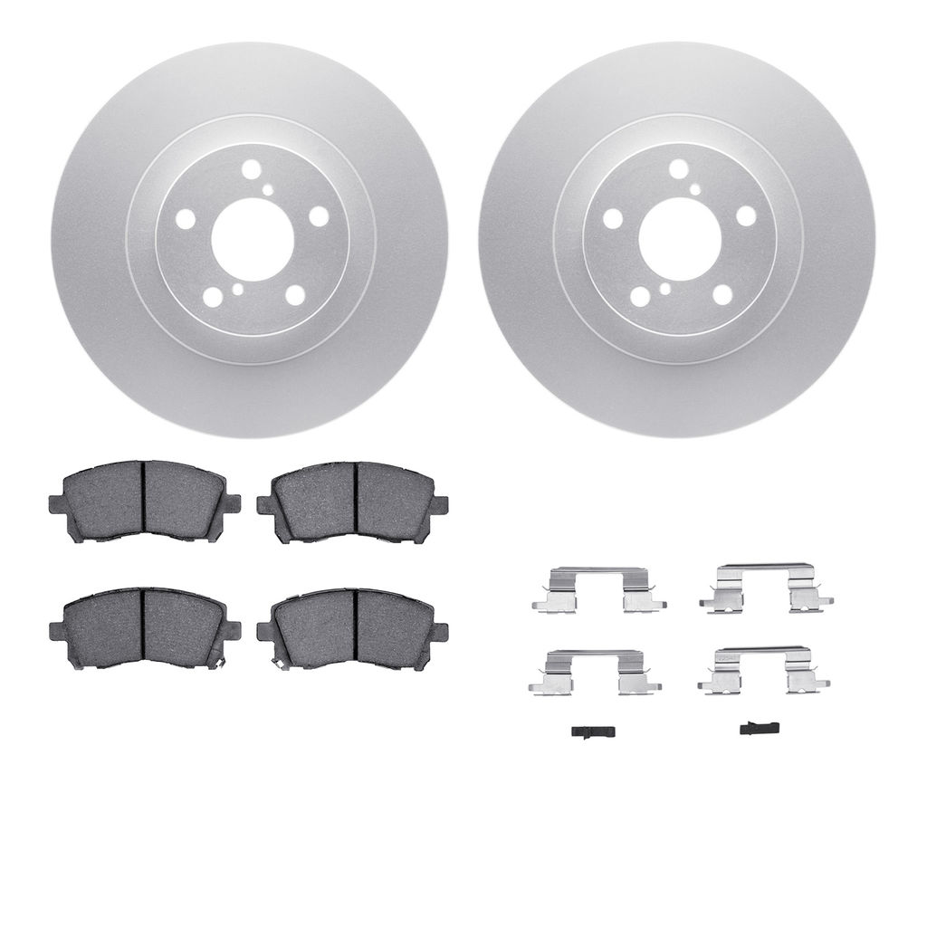 Dynamic Friction 4512-13075 - Brake Kit - Geostop Rotors and 5000 Advanced Brake Pads (Ceramic) with Hardware