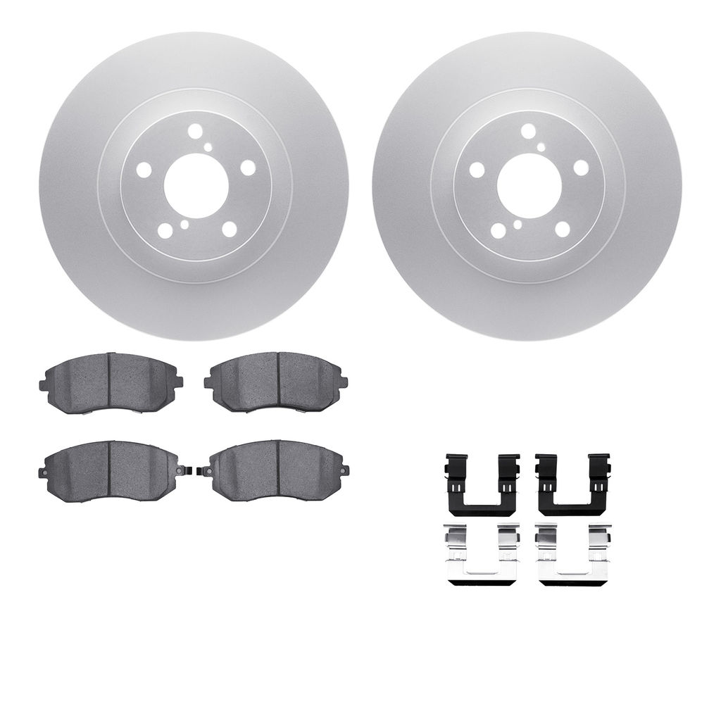 Dynamic Friction 4512-13076 - Brake Kit - Geostop Rotors and 5000 Advanced Brake Pads (Ceramic) with Hardware