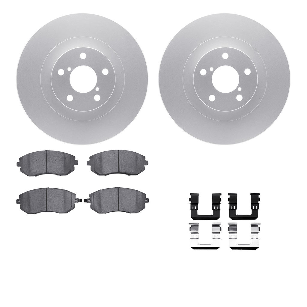Dynamic Friction 4512-13078 - Brake Kit - Geostop Rotors and 5000 Advanced Brake Pads (Ceramic) with Hardware
