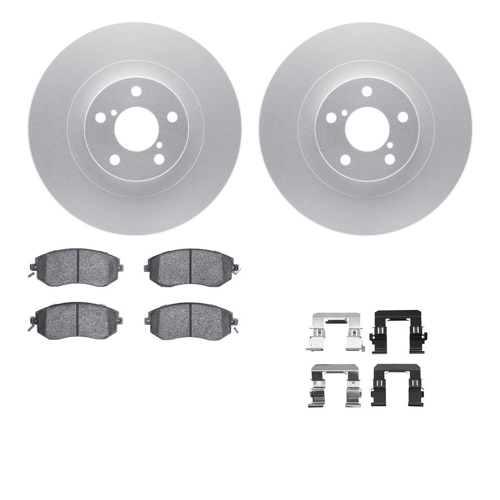 Dynamic Friction 4512-13079 - Brake Kit - Geostop Rotors and 5000 Advanced Brake Pads (Ceramic) with Hardware