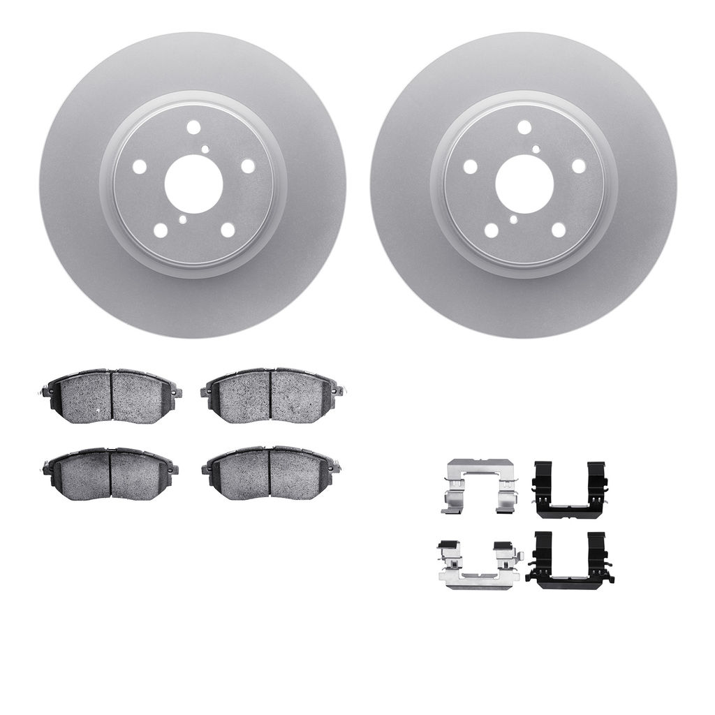 Dynamic Friction 4512-13080 - Brake Kit - Geostop Rotors and 5000 Advanced Brake Pads (Low-Metallic) with Hardware