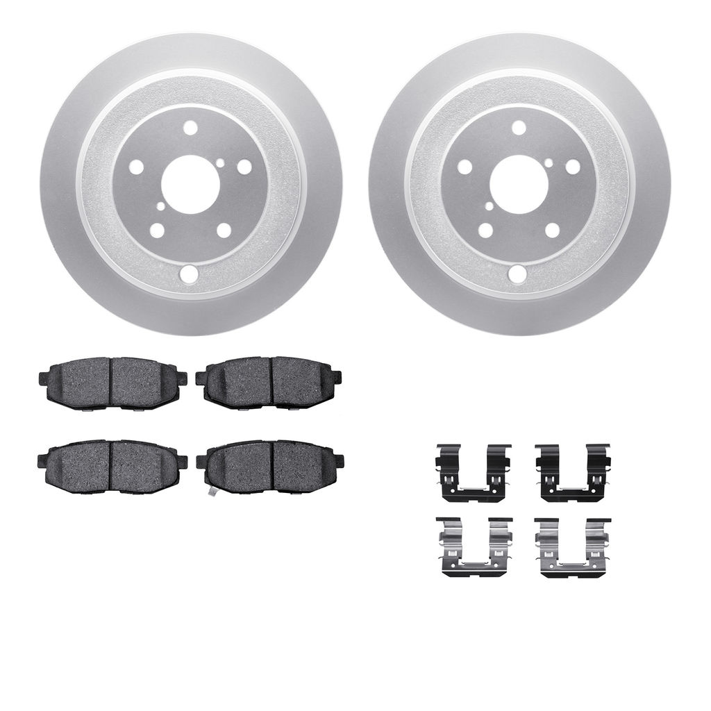 Dynamic Friction 4512-13082 - Brake Kit - Geostop Rotors and 5000 Advanced Brake Pads (Ceramic) with Hardware