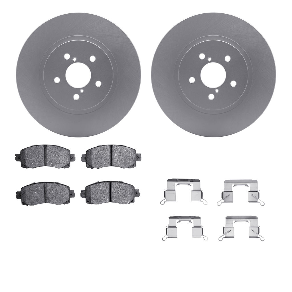 Dynamic Friction 4512-13083 - Brake Kit - Geostop Rotors and 5000 Advanced Brake Pads (Ceramic) with Hardware