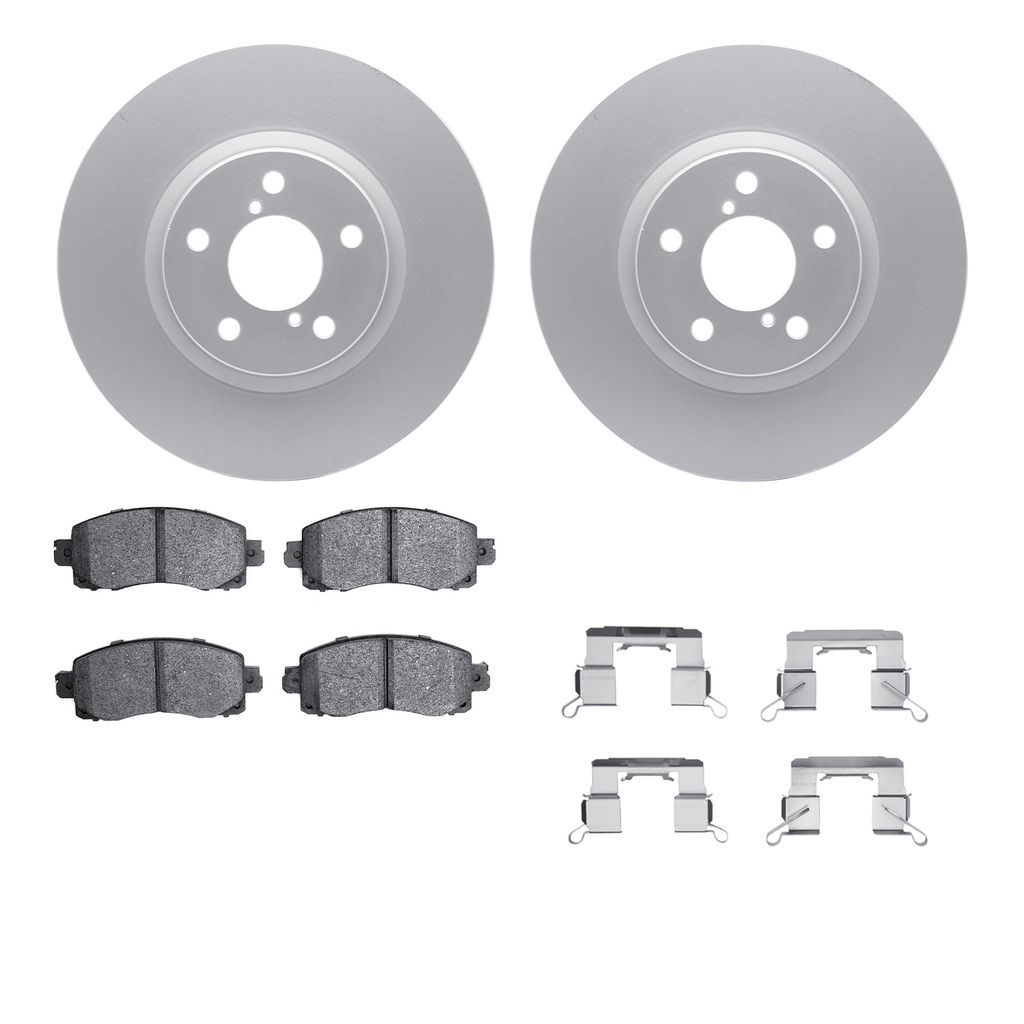 Dynamic Friction 4512-13084 - Brake Kit - Geostop Rotors and 5000 Advanced Brake Pads (Ceramic) with Hardware