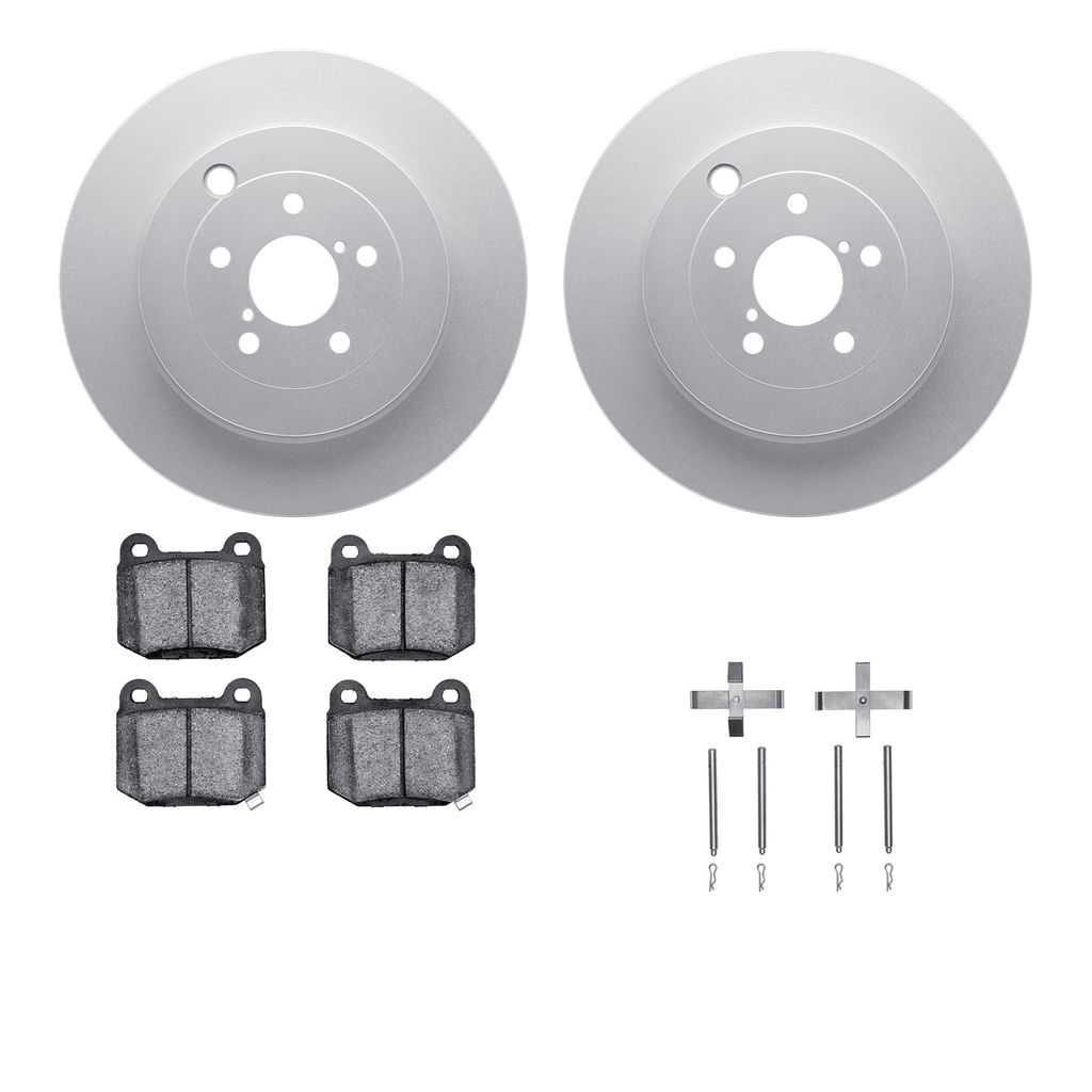 Dynamic Friction 4512-13085 - Brake Kit - Geostop Rotors and 5000 Advanced Brake Pads (Low-Metallic) with Hardware