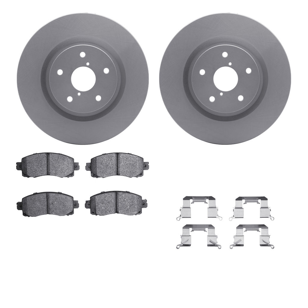 Dynamic Friction 4512-13088 - Brake Kit - Geostop Rotors and 5000 Advanced Brake Pads (Ceramic) with Hardware