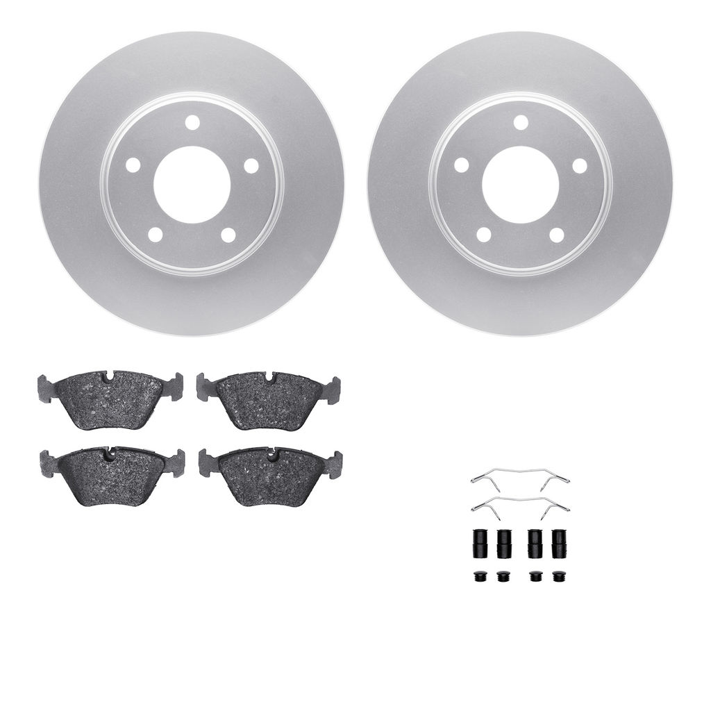 Dynamic Friction 4512-20033 - Brake Kit - Geostop Rotors and 5000 Advanced Brake Pads (Low-Metallic) with Hardware