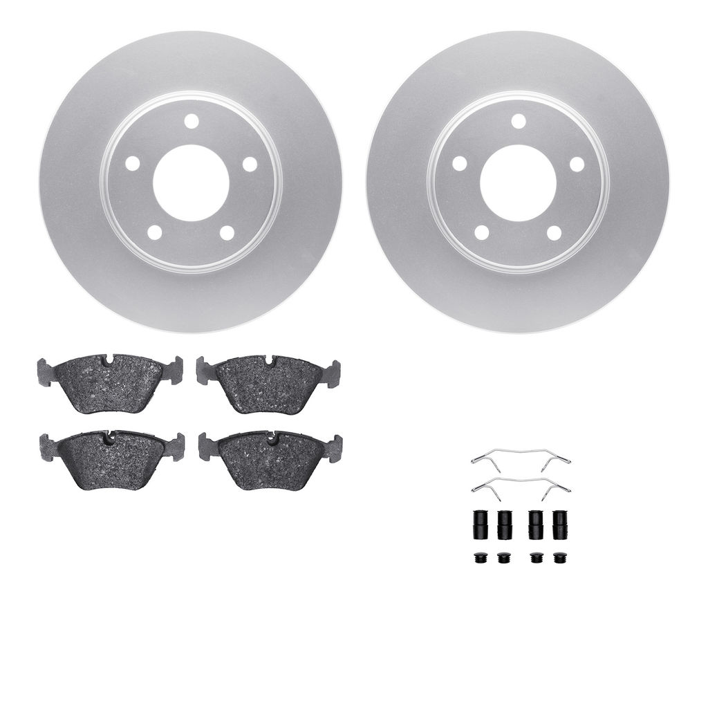 Dynamic Friction 4512-20034 - Brake Kit - Geostop Rotors and 5000 Advanced Brake Pads (Low-Metallic) with Hardware