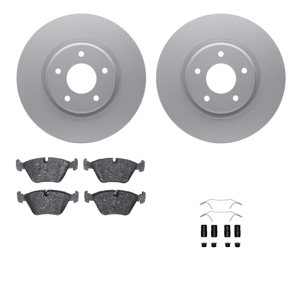 Dynamic Friction 4512-20035 - Brake Kit - Geostop Rotors and 5000 Advanced Brake Pads (Low-Metallic) with Hardware