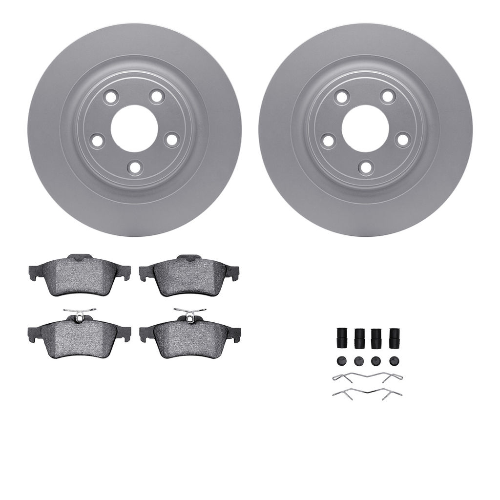 Dynamic Friction 4512-20057 - Brake Kit - Geostop Rotors and 5000 Advanced Brake Pads (Low-Metallic) with Hardware