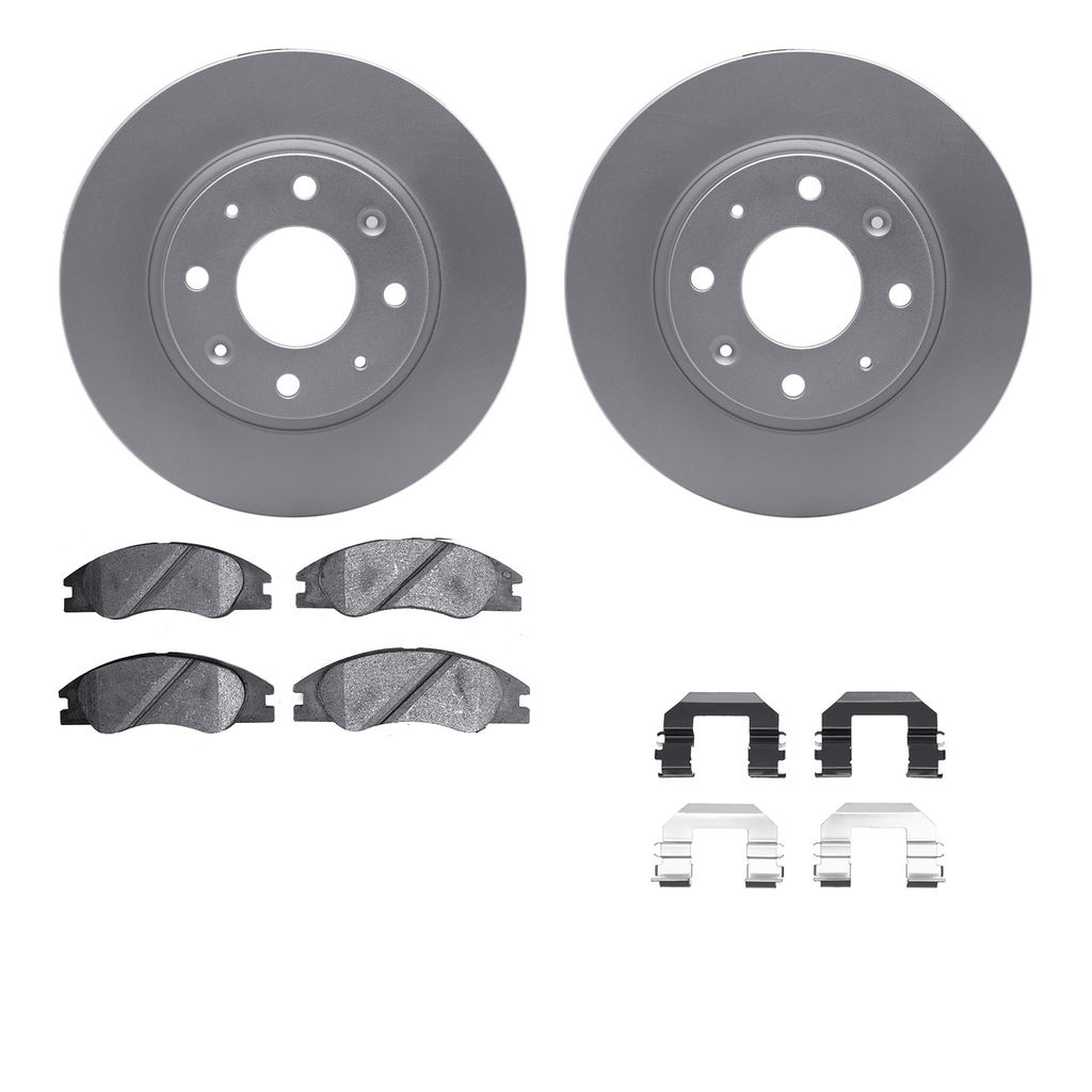 Dynamic Friction 4512-21041 - Brake Kit - Geostop Rotors and 5000 Advanced Brake Pads (Ceramic) with Hardware