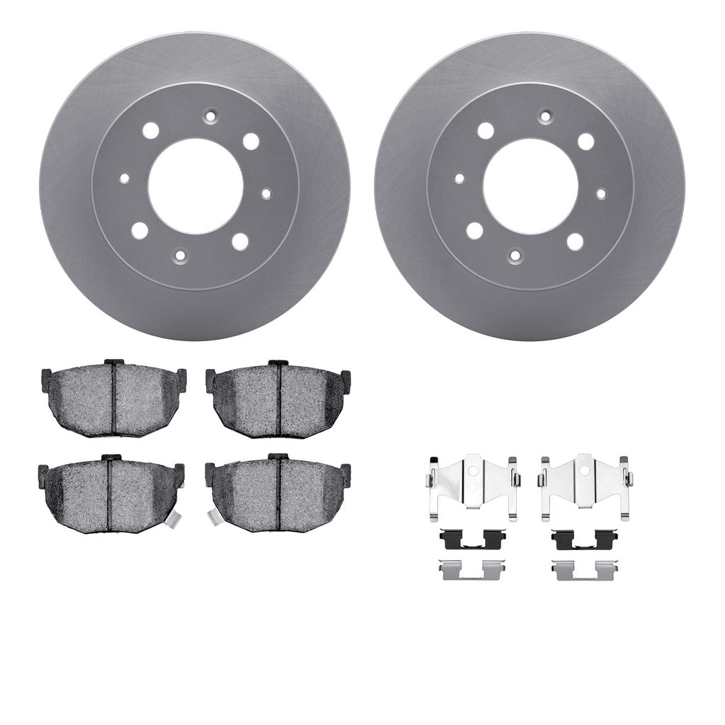 Dynamic Friction 4512-21042 - Brake Kit - Geostop Rotors and 5000 Advanced Brake Pads (Ceramic) with Hardware
