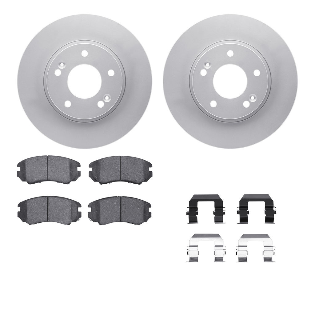 Dynamic Friction 4512-21045 - Brake Kit - Geostop Rotors and 5000 Advanced Brake Pads (Ceramic) with Hardware