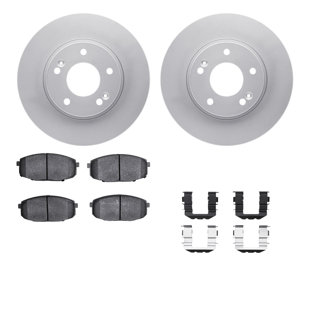 Dynamic Friction 4512-21046 - Brake Kit - Geostop Rotors and 5000 Advanced Brake Pads (Ceramic) with Hardware