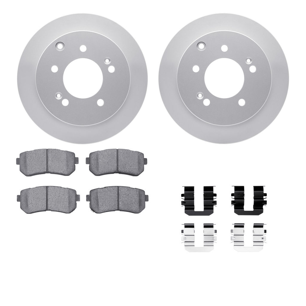 Dynamic Friction 4512-21049 - Brake Kit - Geostop Rotors and 5000 Advanced Brake Pads (Ceramic) with Hardware