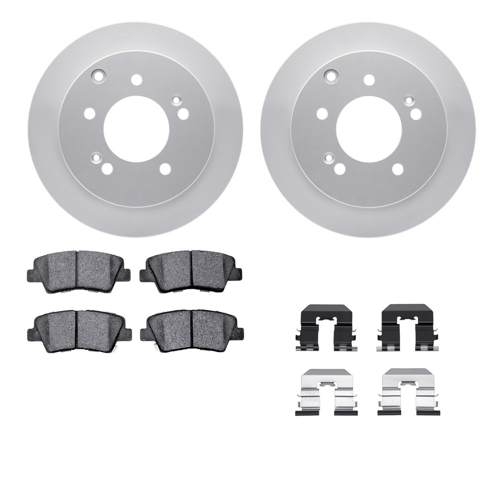 Dynamic Friction 4512-21050 - Brake Kit - Geostop Rotors and 5000 Advanced Brake Pads (Ceramic) with Hardware