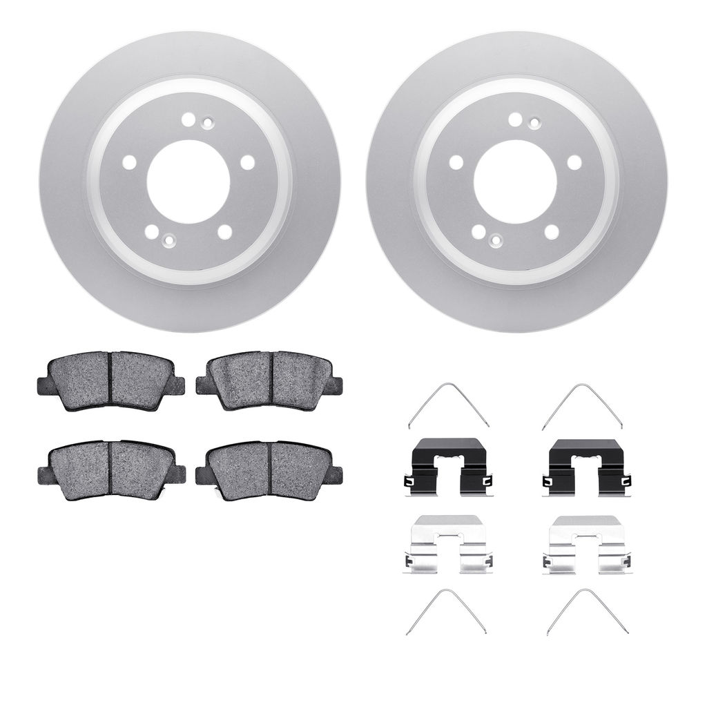 Dynamic Friction 4512-21051 - Brake Kit - Geostop Rotors and 5000 Advanced Brake Pads (Ceramic) with Hardware