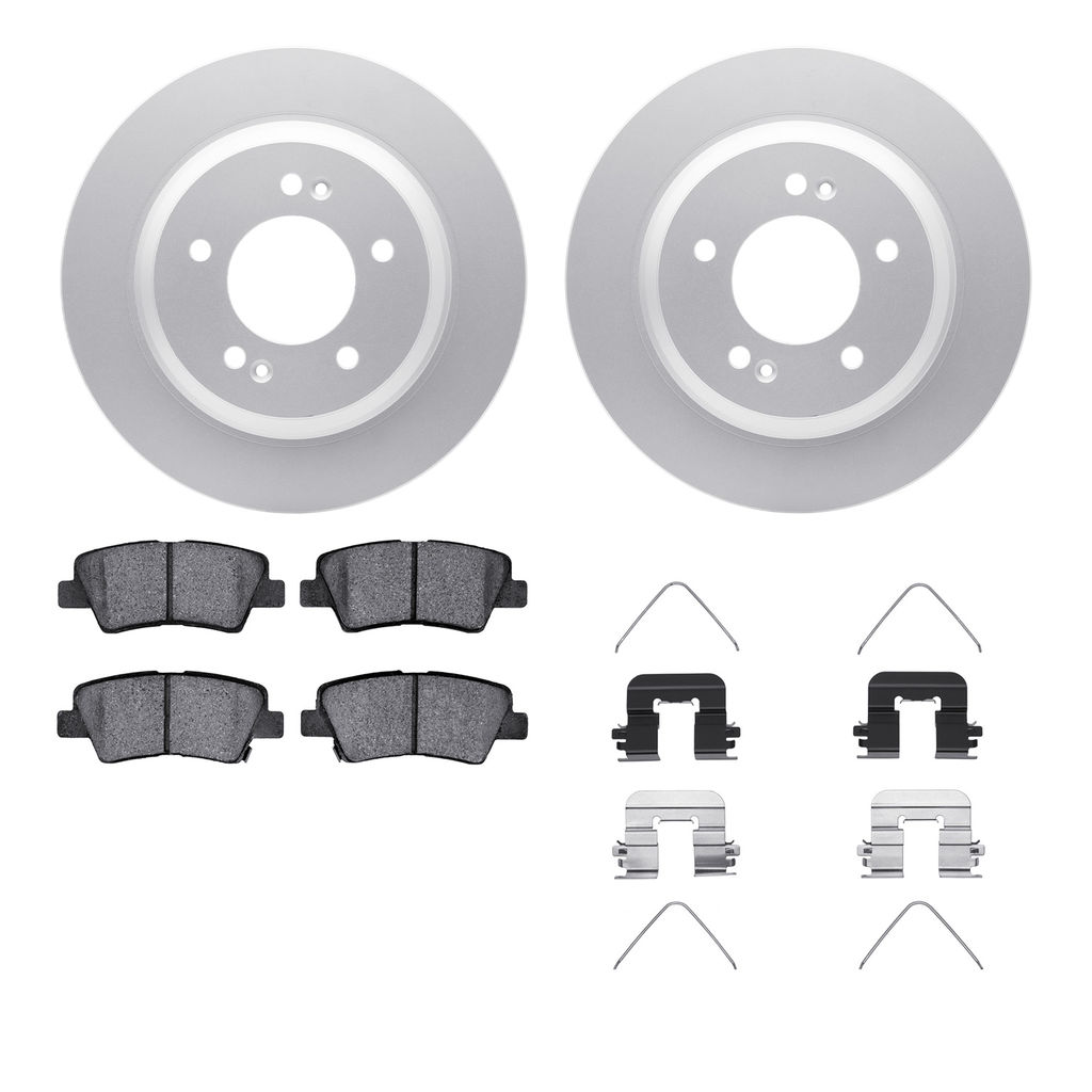 Dynamic Friction 4512-21052 - Brake Kit - Geostop Rotors and 5000 Advanced Brake Pads (Ceramic) with Hardware