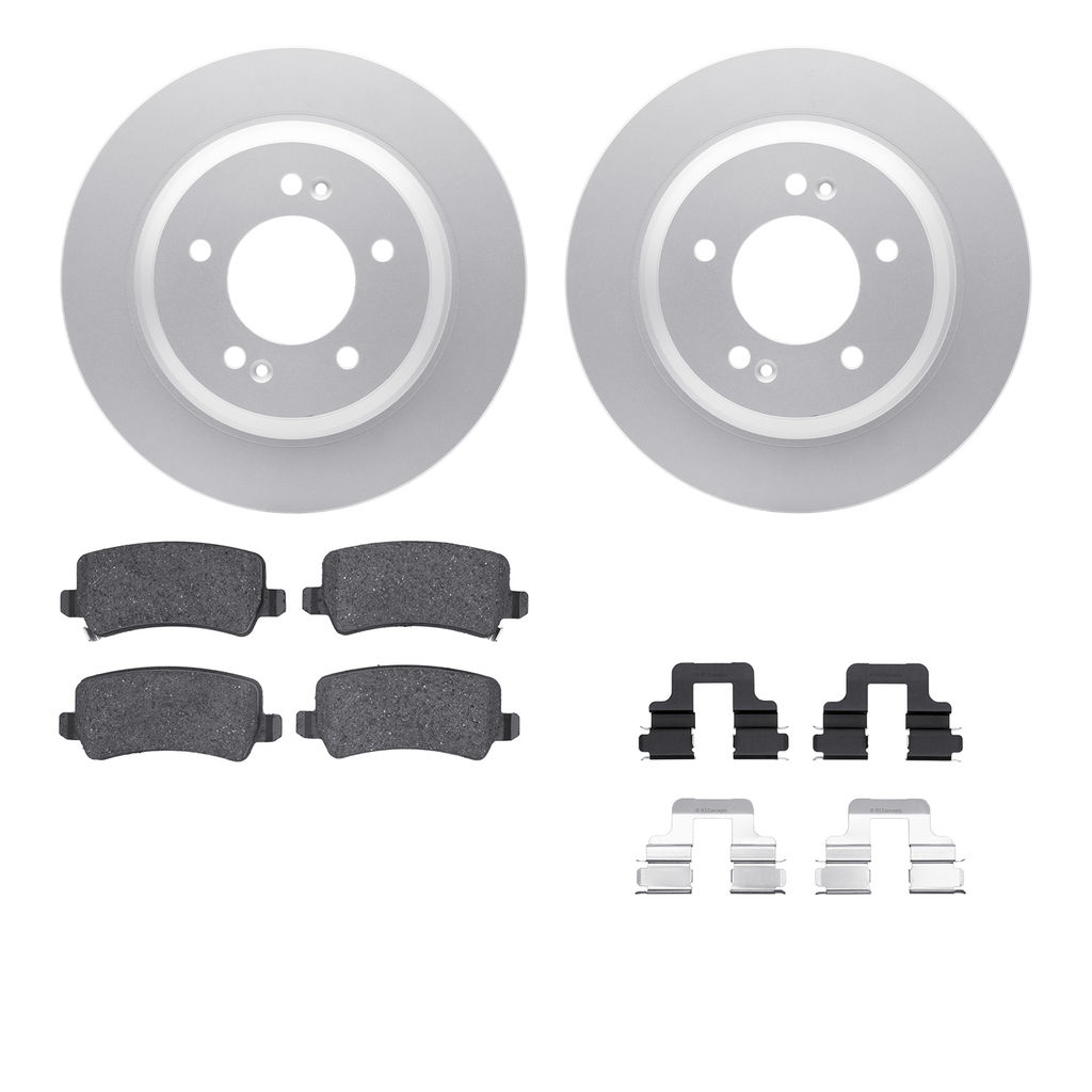 Dynamic Friction 4512-21054 - Brake Kit - Geostop Rotors and 5000 Advanced Brake Pads (Ceramic) with Hardware