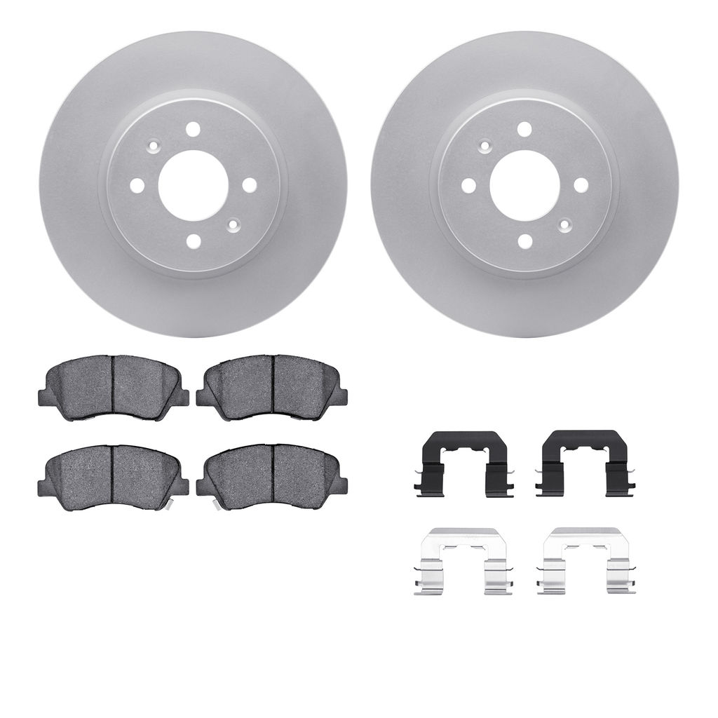 Dynamic Friction 4512-21055 - Brake Kit - Geostop Rotors and 5000 Advanced Brake Pads (Ceramic) with Hardware