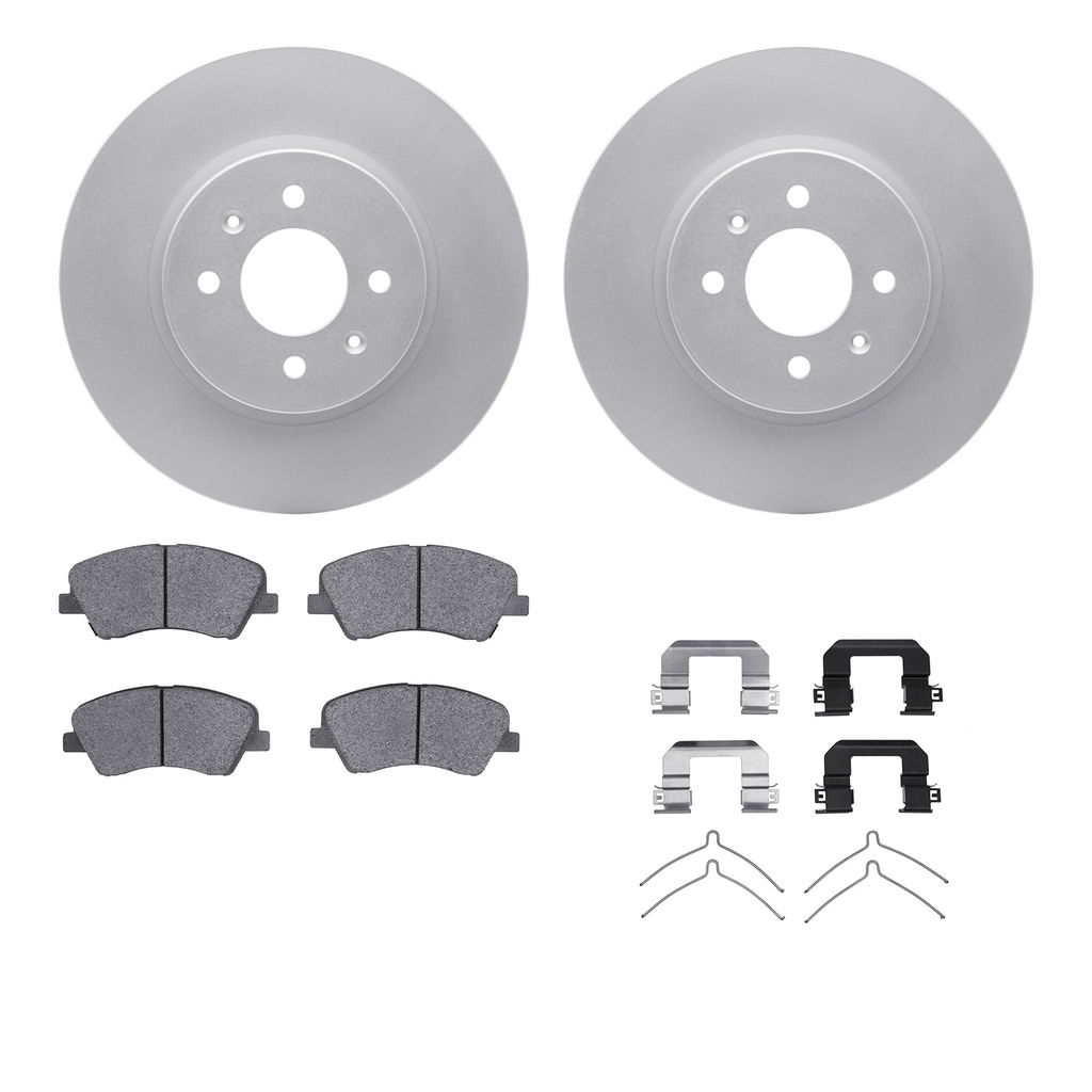 Dynamic Friction 4512-21056 - Brake Kit - Geostop Rotors and 5000 Advanced Brake Pads (Ceramic) with Hardware