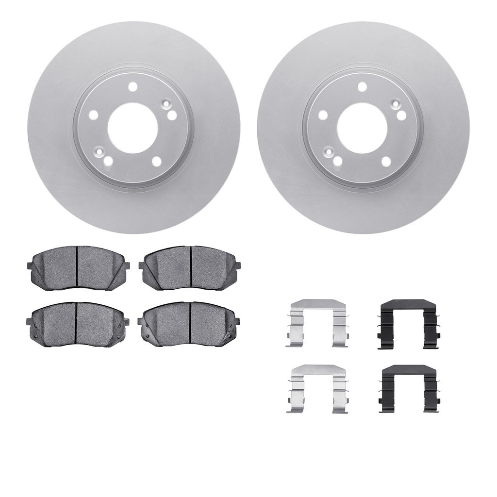 Dynamic Friction 4512-21057 - Brake Kit - Geostop Rotors and 5000 Advanced Brake Pads (Ceramic) with Hardware
