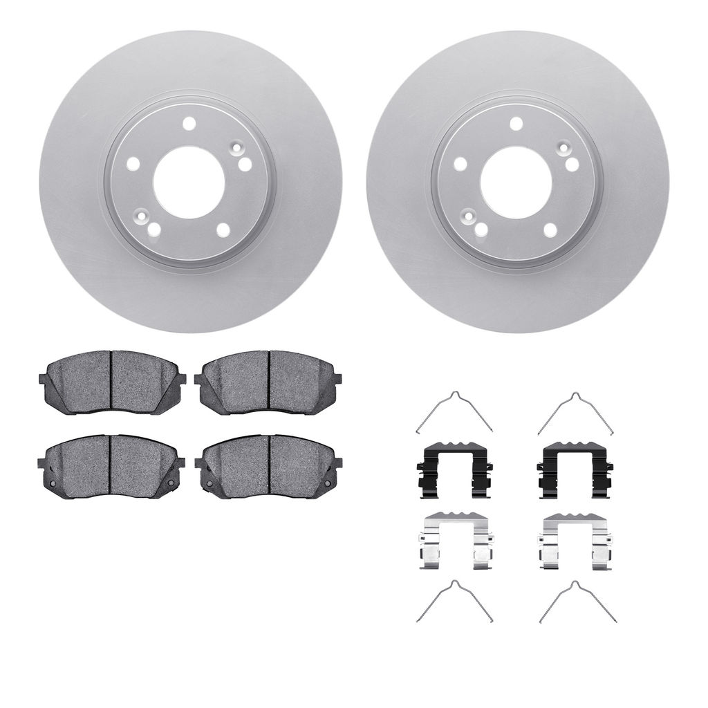 Dynamic Friction 4512-21058 - Brake Kit - Geostop Rotors and 5000 Advanced Brake Pads (Ceramic) with Hardware