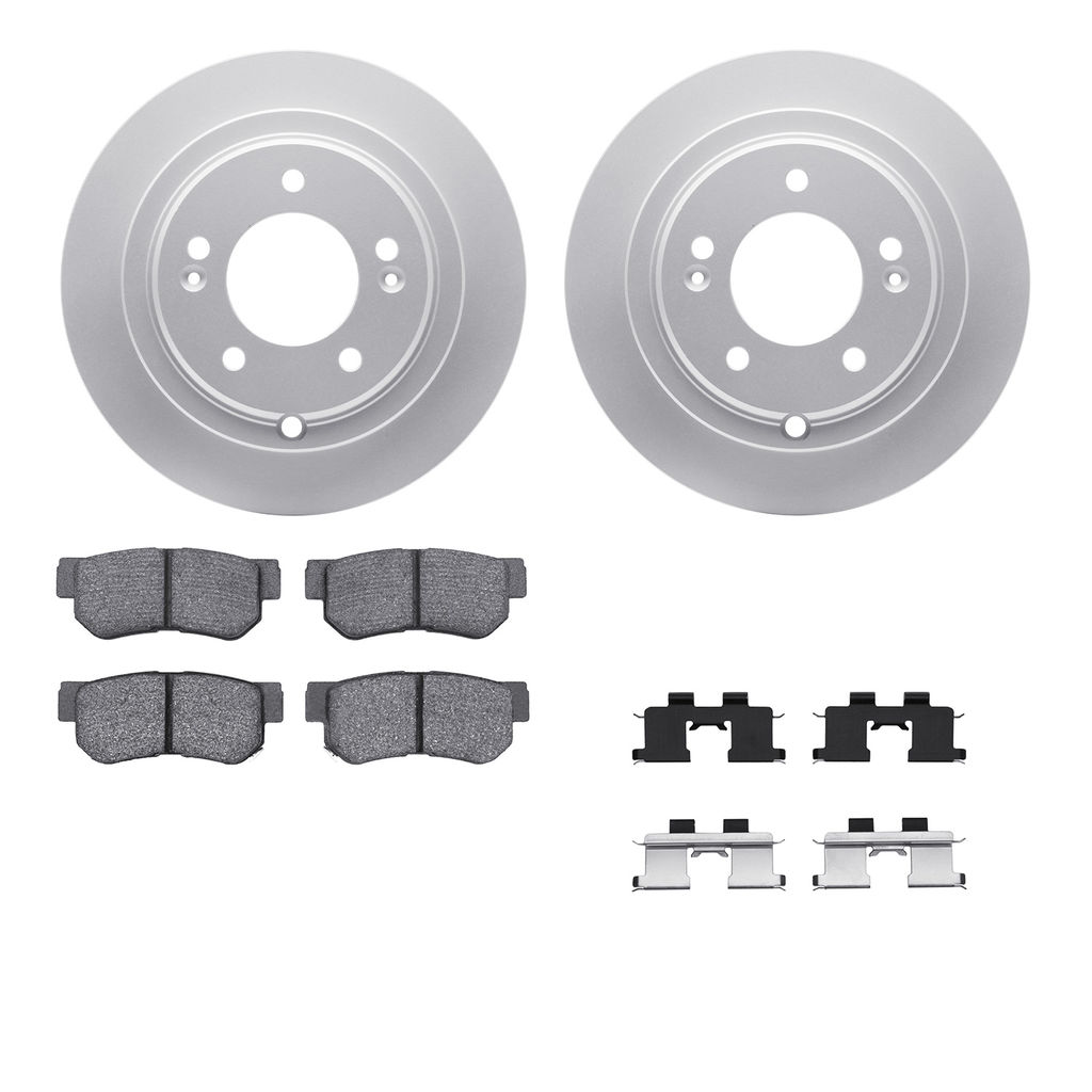 Dynamic Friction 4512-21059 - Brake Kit - Geostop Rotors and 5000 Advanced Brake Pads (Ceramic) with Hardware