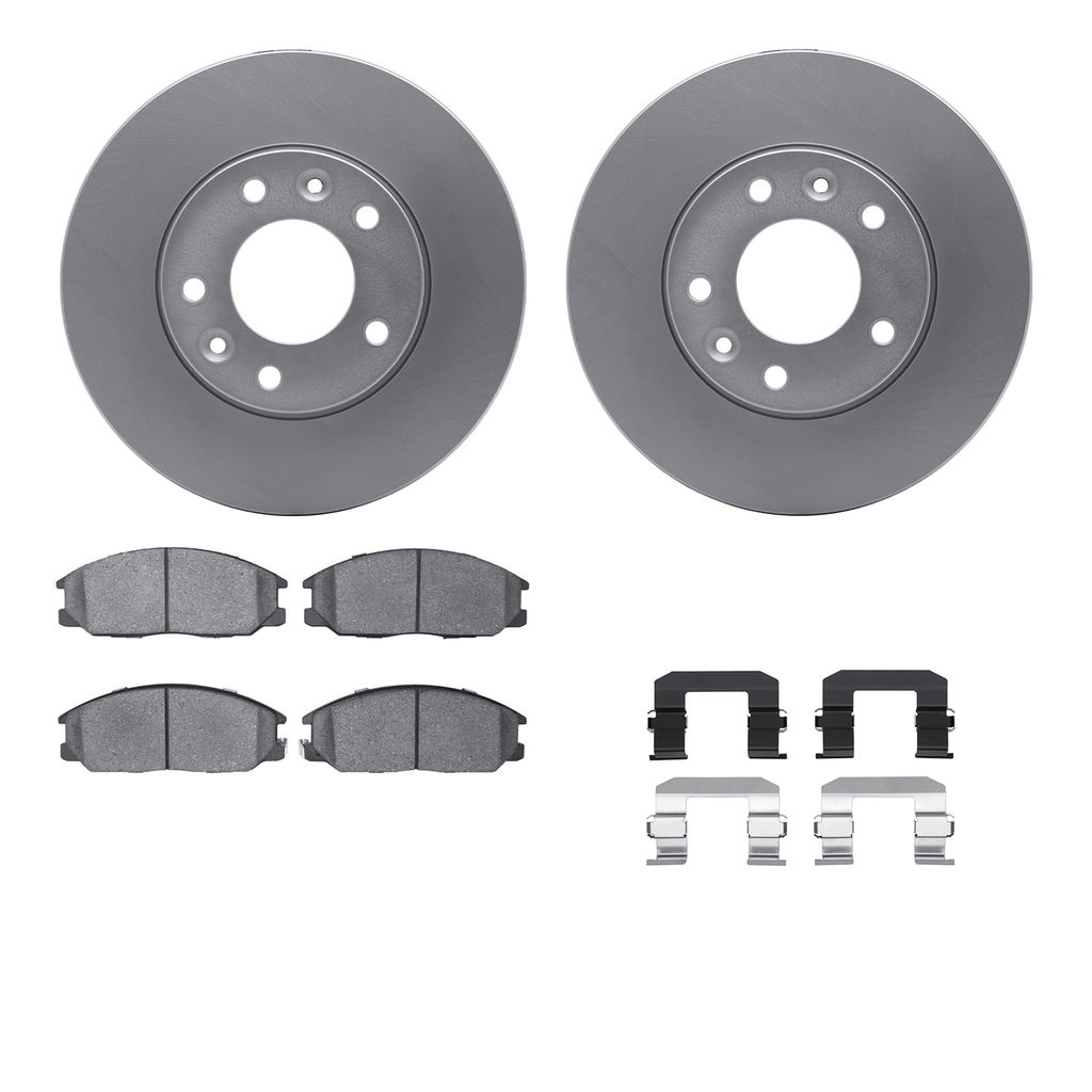 Dynamic Friction 4512-21062 - Brake Kit - Geostop Rotors and 5000 Advanced Brake Pads (Ceramic) with Hardware