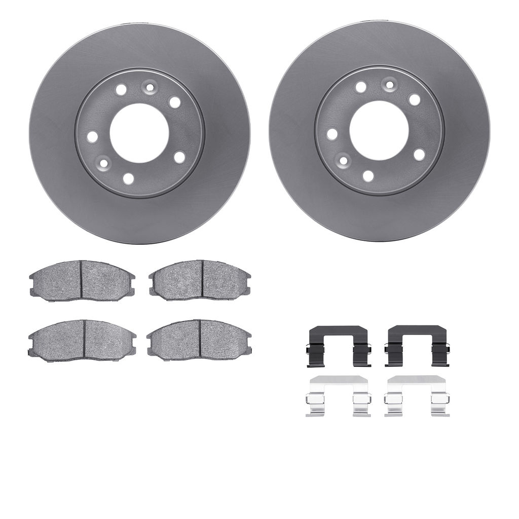 Dynamic Friction 4512-21063 - Brake Kit - Geostop Rotors and 5000 Advanced Brake Pads (Ceramic) with Hardware