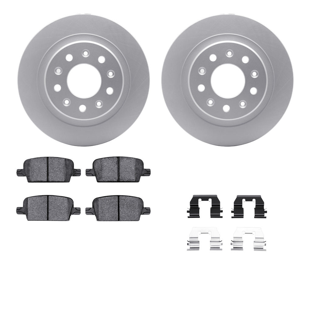 Dynamic Friction 4512-47121 - Brake Kit - Geostop Rotors and 5000 Advanced Brake Pads (Ceramic) with Hardware