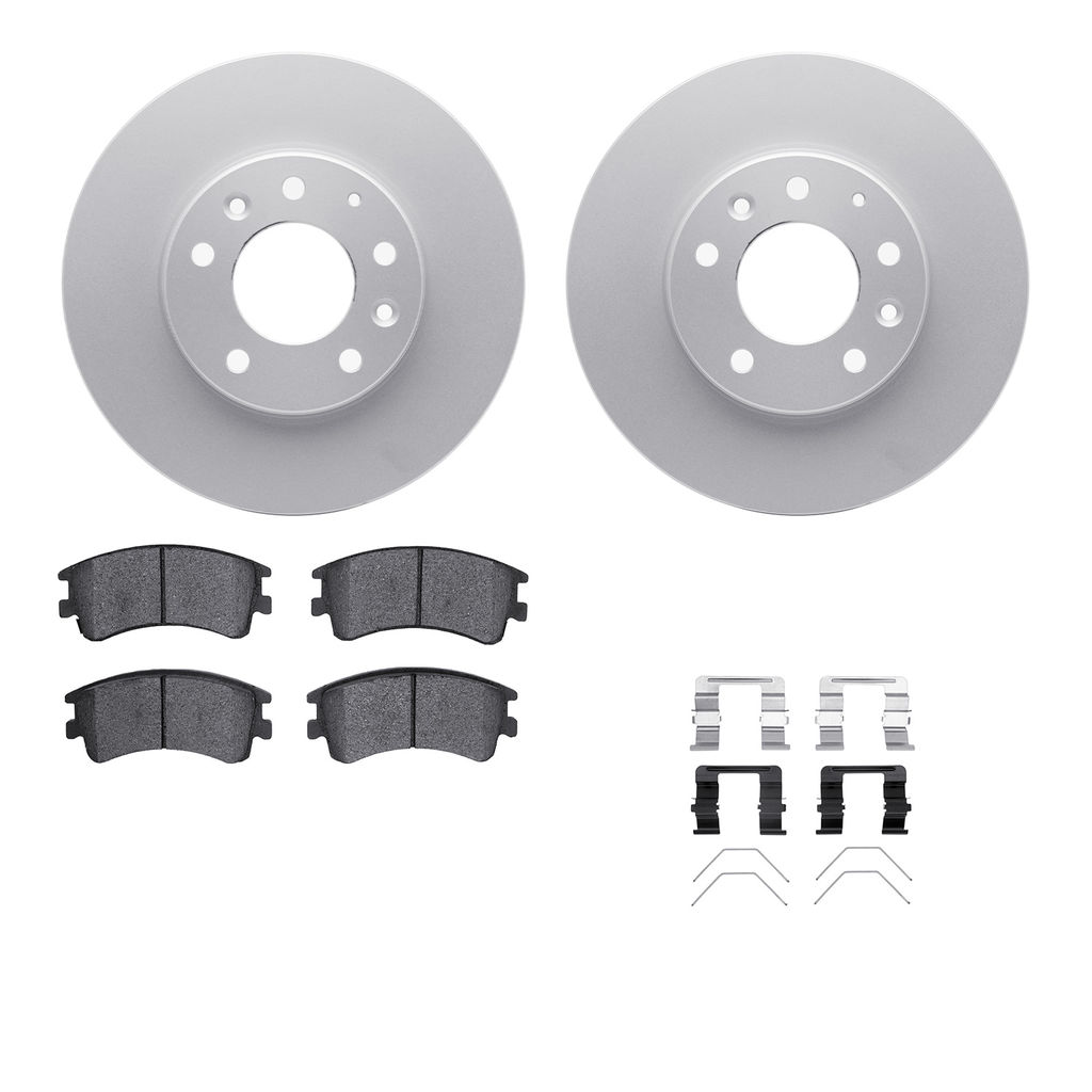Dynamic Friction 4512-80061 - Brake Kit - Geostop Rotors and 5000 Advanced Brake Pads (Ceramic) with Hardware