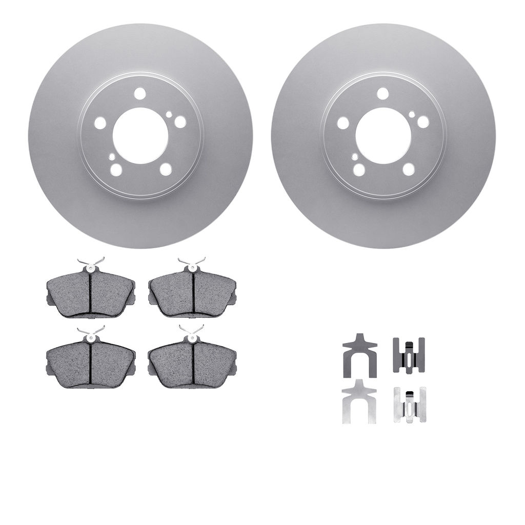 Dynamic Friction 4512-99020 - Brake Kit - Geostop Rotors and 5000 Advanced Brake Pads (Ceramic) with Hardware