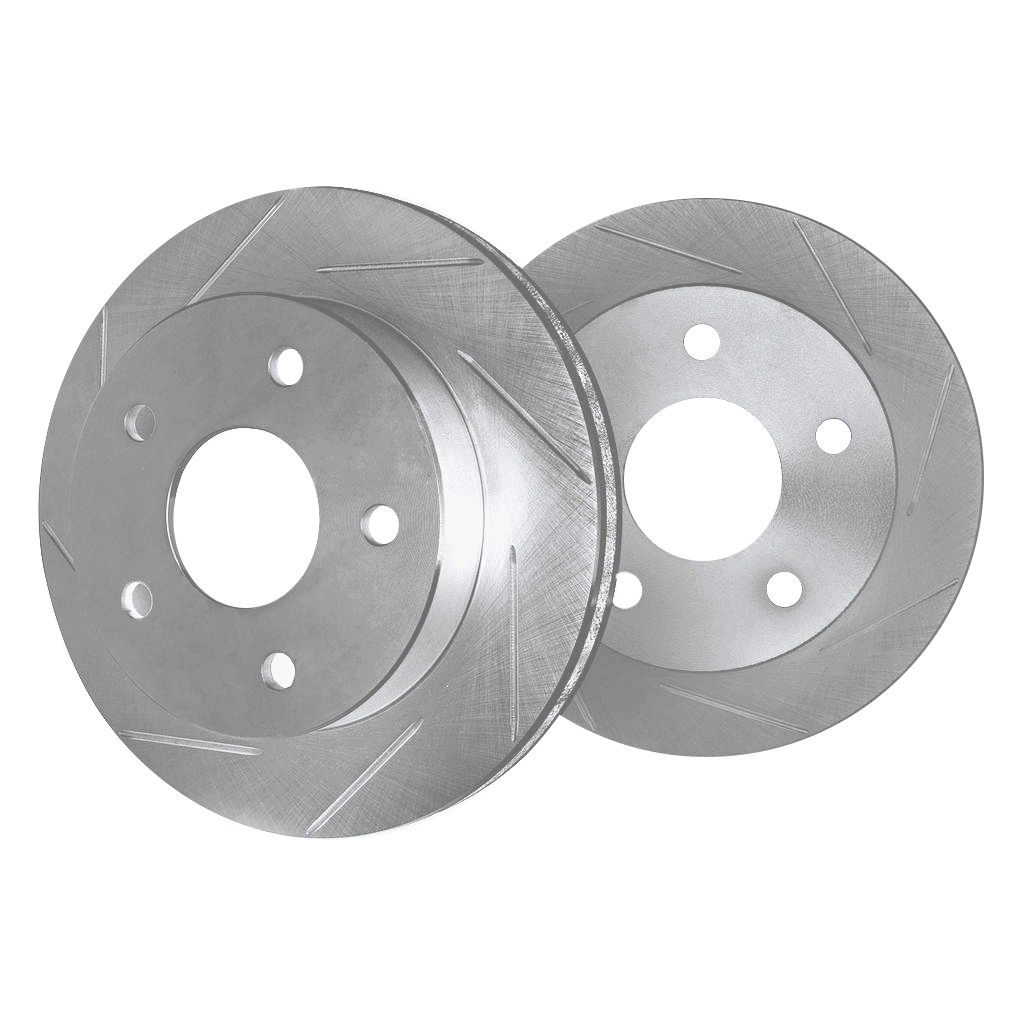Dynamic Friction 5002-48047 - Slotted Silver Zinc Coated Brake Rotors 2 Wheel Set