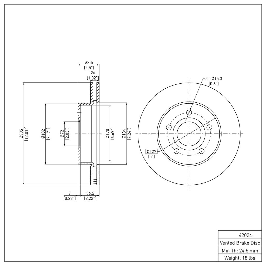 Dynamic Friction 600-42024 - Quickstop Replacement Brake Rotor