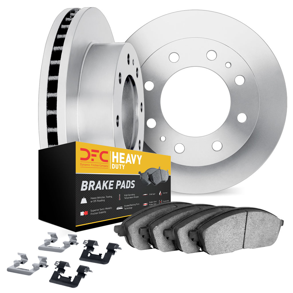 Dynamic Friction 6212-48384 - Brake Kit - Quickstop Rotors and Heavy Duty Brake Pads With Hardware
