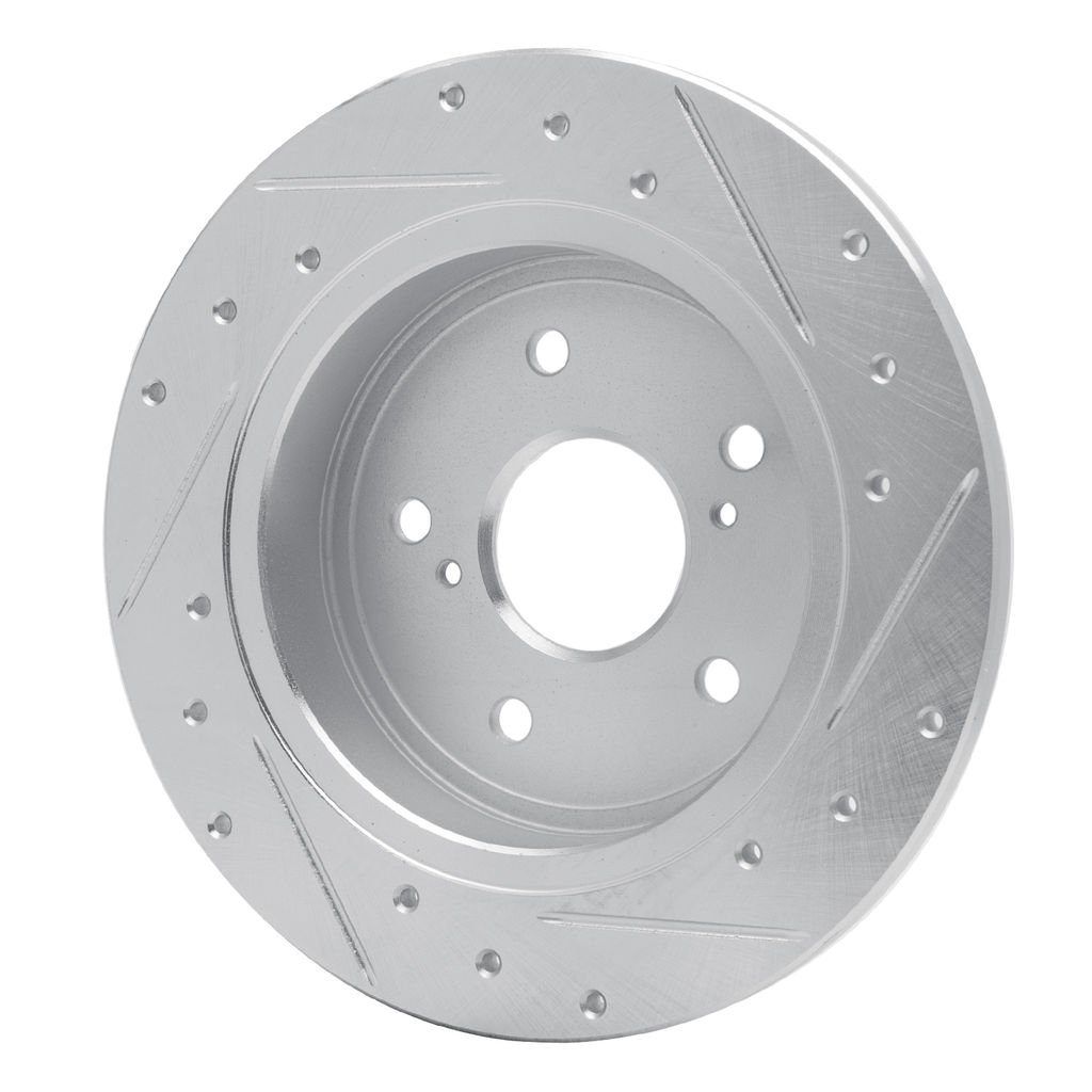 Dynamic Friction 631-01006L - Drilled and Slotted Silver Zinc Brake Rotor